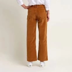 Brakeburn Women's Wide Leg Cord Trousers - Orange -Fashion Lady wide leg trouser orange 2