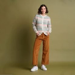 Brakeburn Women's Wide Leg Cord Trousers - Orange -Fashion Lady wide leg trouser orange 5