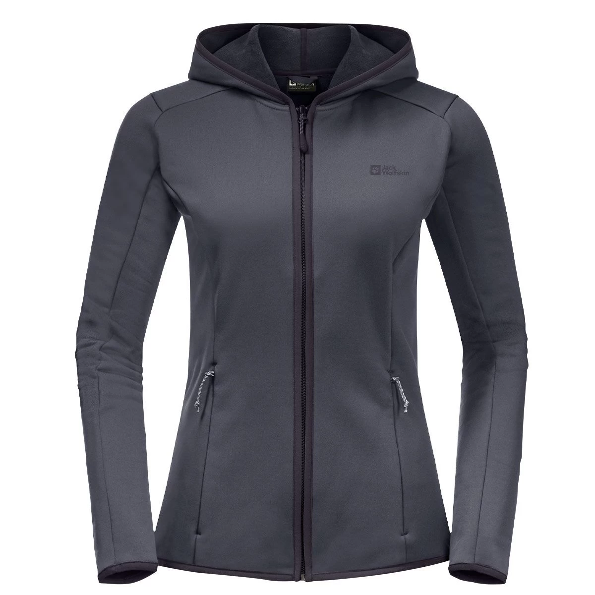 Jack Wolfskin Women's Baiselberg Full Zip Hooded Fleece Jacket - Dolphin 3 Jack Wolfskin Women's Baiselberg Full Zip Hooded Fleece Jacket - Dolphin - Image 3