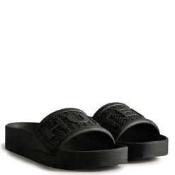Hunter Women's Bloom Sliders - Black -Fashion Lady wms bloom slide black 3 1