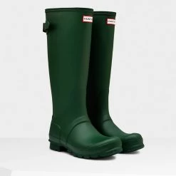 Hunter Women's Original Back Adjustable Wellington Boots - Hunter Green -Fashion Lady wms original back green2 1