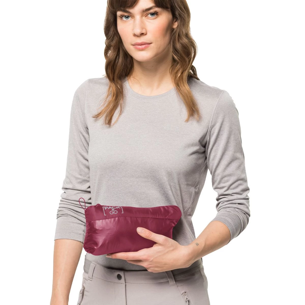 Jack Wolfskin Women's Pack & Go Quilted Gilet - Sangria Red 3 Jack Wolfskin Women's Pack & Go Quilted Gilet - Sangria Red - Image 3