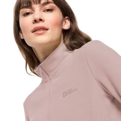 Jack Wolfskin Women's Taunus Half Zip Fleece - Rose Smoke -Fashion Lady wms taunus hz rose smoke 3
