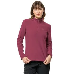 Jack Wolfskin Women's Taunus Half Zip Fleece - Sangria Red 9 Jack Wolfskin Women's Taunus Half Zip Fleece - Sangria Red -Fashion Lady wms taunus hz sangria red 1 1