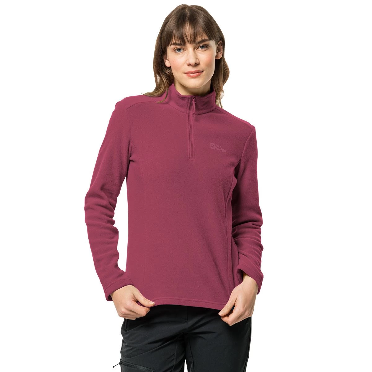 Jack Wolfskin Women's Taunus Half Zip Fleece - Sangria Red 5 Jack Wolfskin Women's Taunus Half Zip Fleece - Sangria Red - Image 5