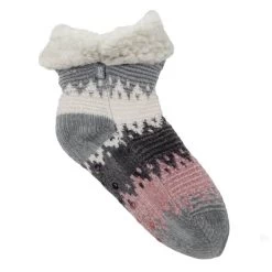 Totes Women's Crop Chenille Knitted Slipper Socks - Multi -Fashion Lady womens chenille slipper socks multi 3