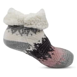 Totes Women's Crop Chenille Knitted Slipper Socks - Multi -Fashion Lady womens chenille slipper socks multi 4