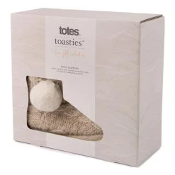 Totes Women's Knit Cable Boot Slipper - Oat -Fashion Lady womens knit cable boot slipper 2