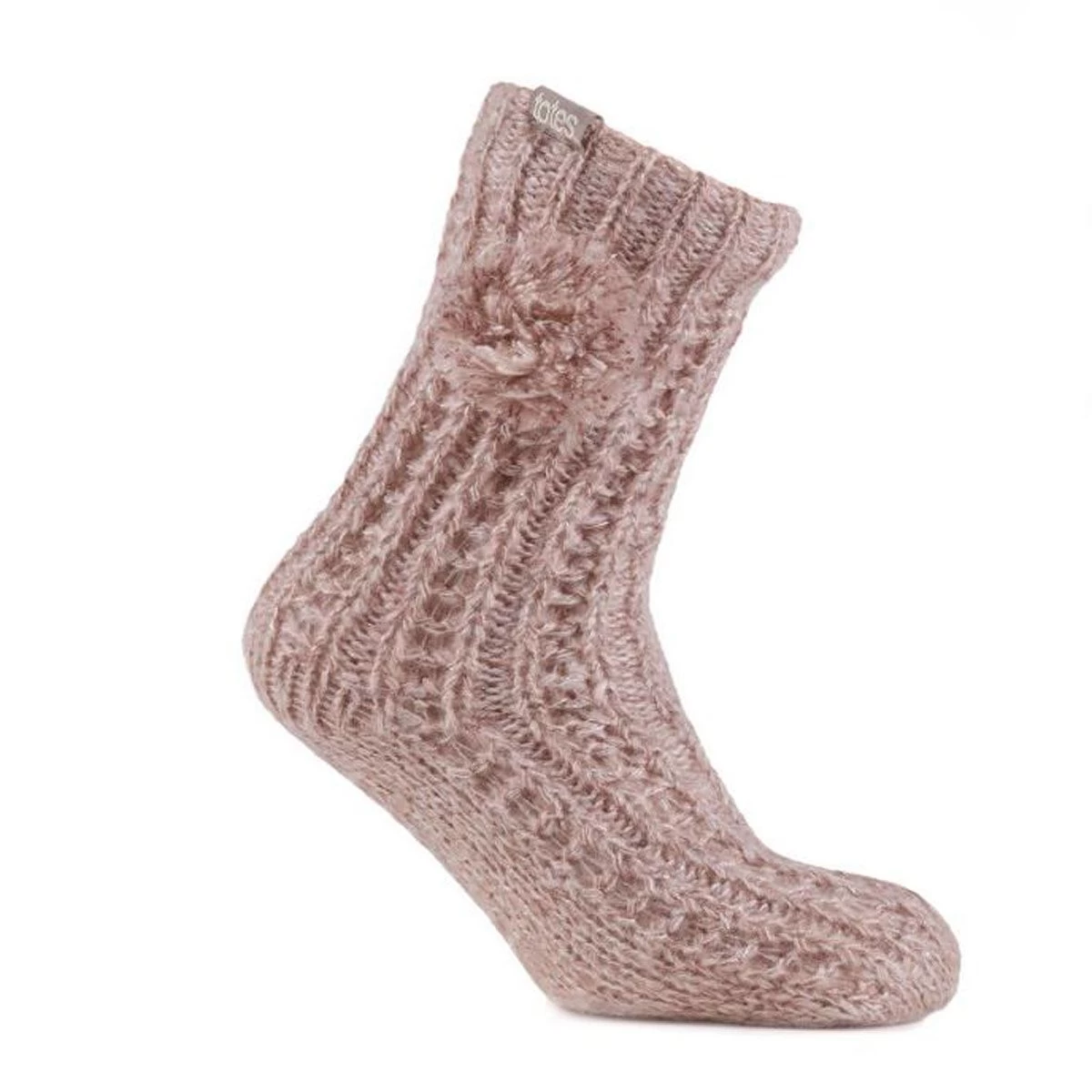Totes Women's Luxury Sparkle Slipper Socks - Pink 3 Totes Women's Luxury Sparkle Slipper Socks - Pink - Image 3