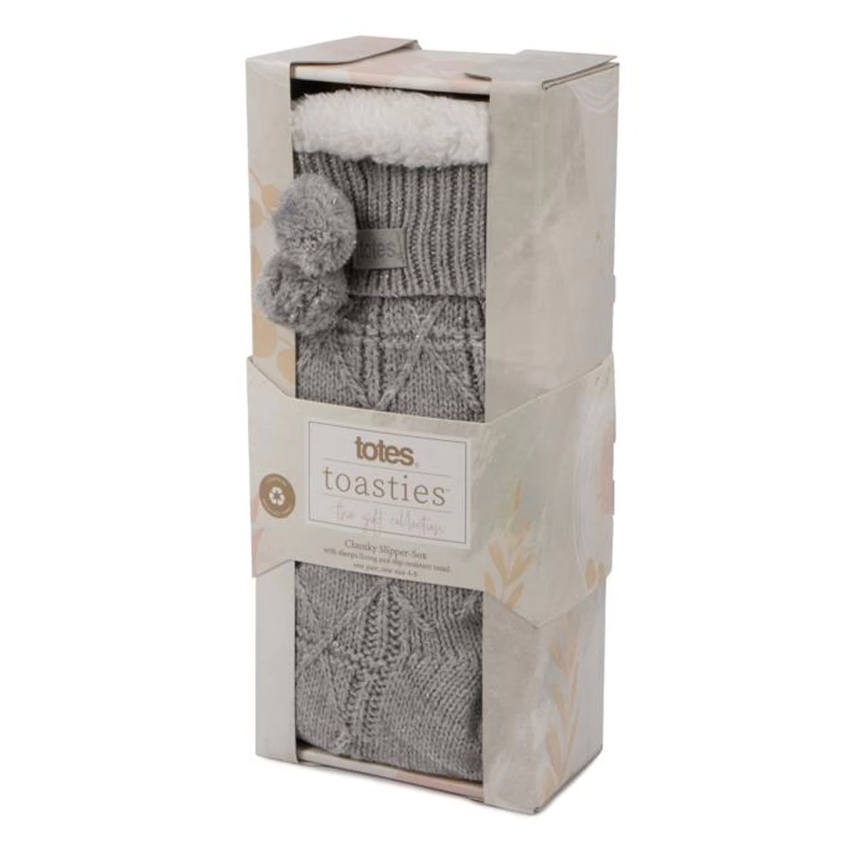 Totes Women's Texture Slipper Socks - Grey 2 Totes Women's Texture Slipper Socks - Grey - Image 2