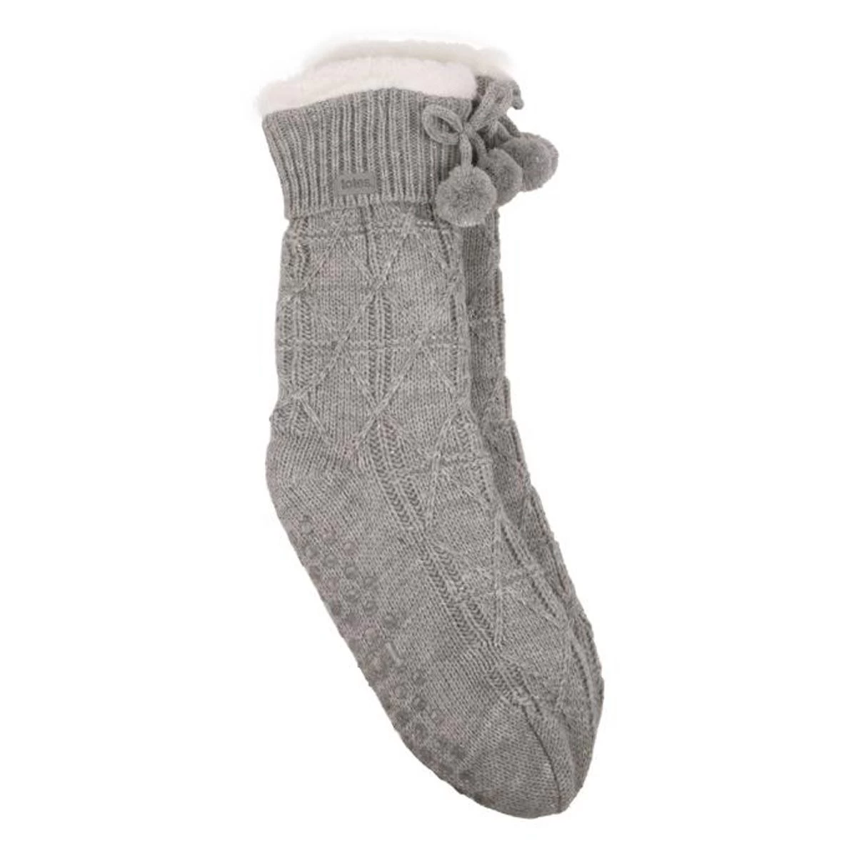 Totes Women's Texture Slipper Socks - Grey 3 Totes Women's Texture Slipper Socks - Grey - Image 3