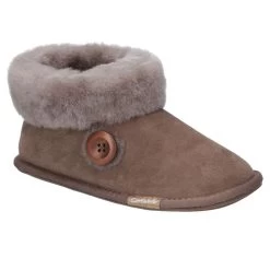 Cotswold Women's Wotton Sheepskin Bootie Slippers - Mushroom -Fashion Lady wotton mushroom2 1